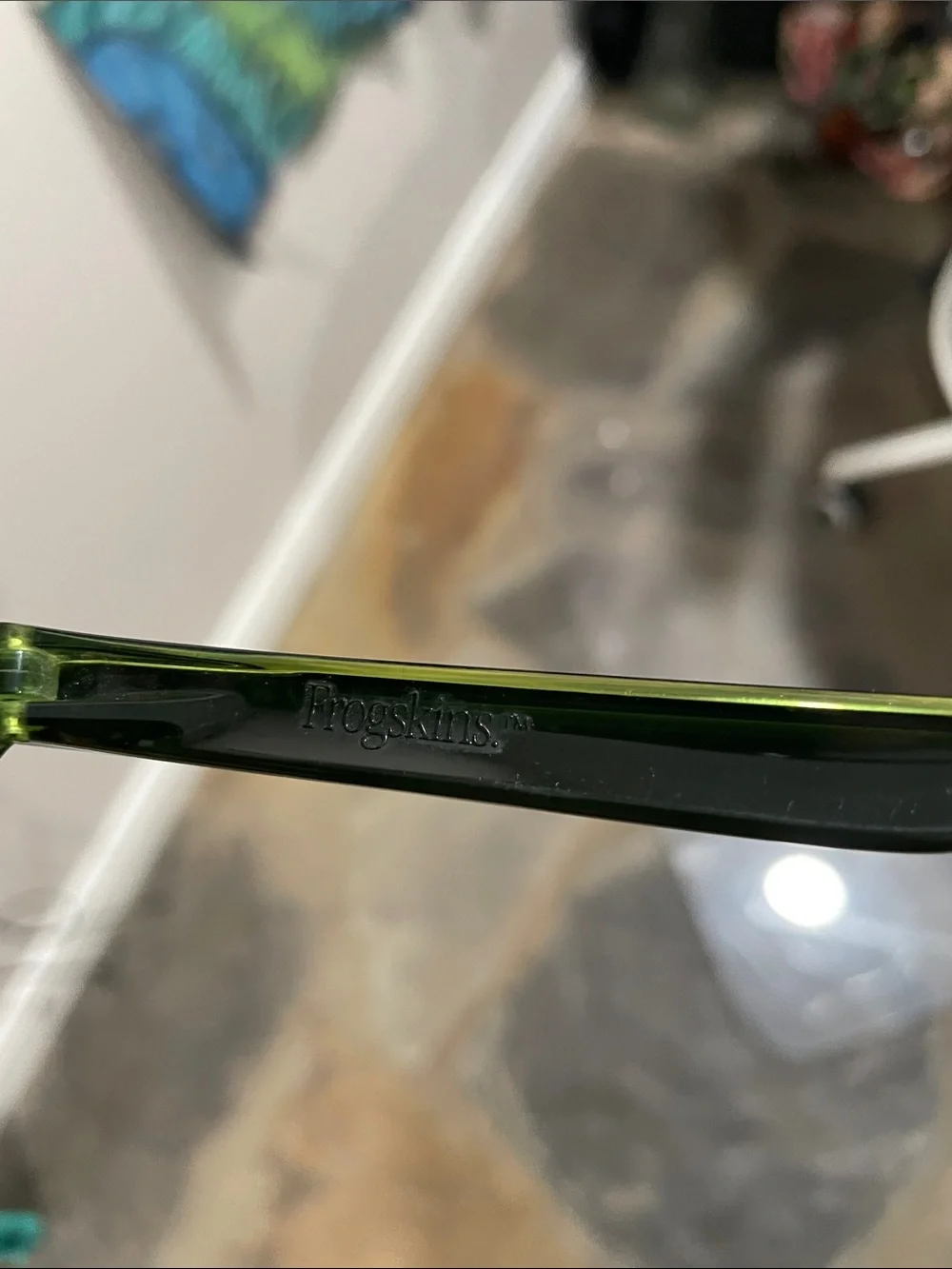Oakley Frogskins Black Sunglasses with Neon Green Accents